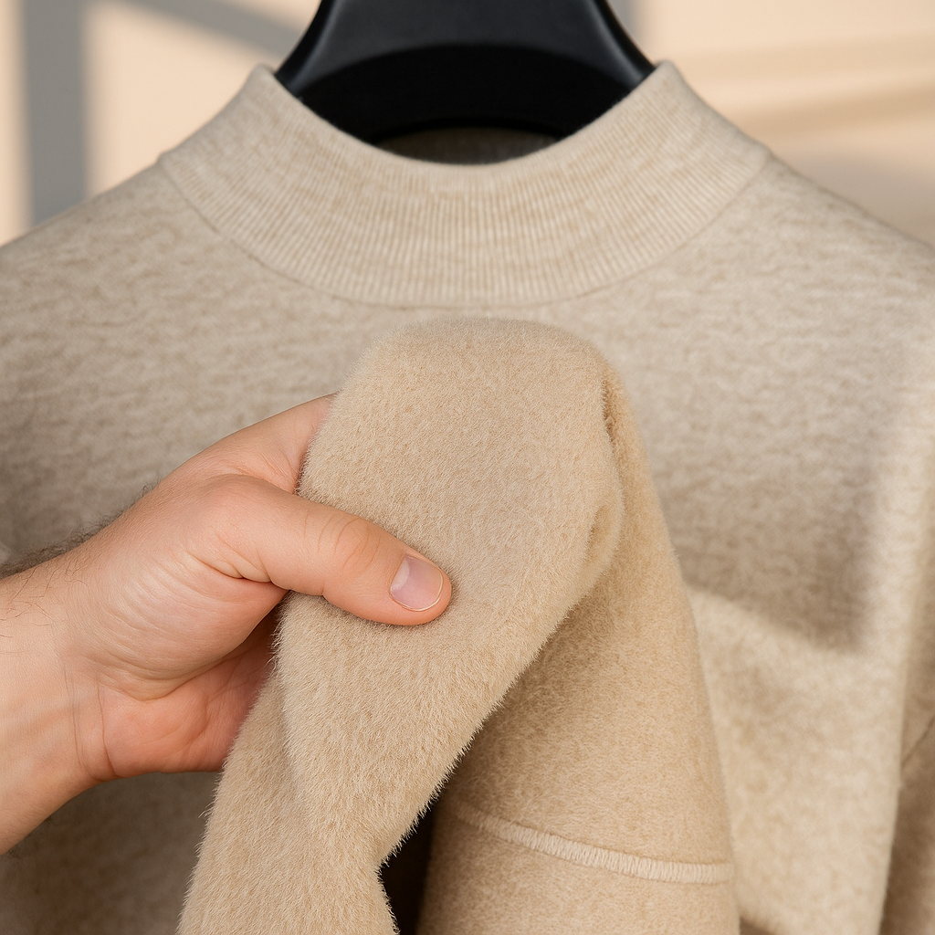 Privazz - Dikke Kasjmiertrui voor Heren in Effen Kleur - Hoge Kwaliteit