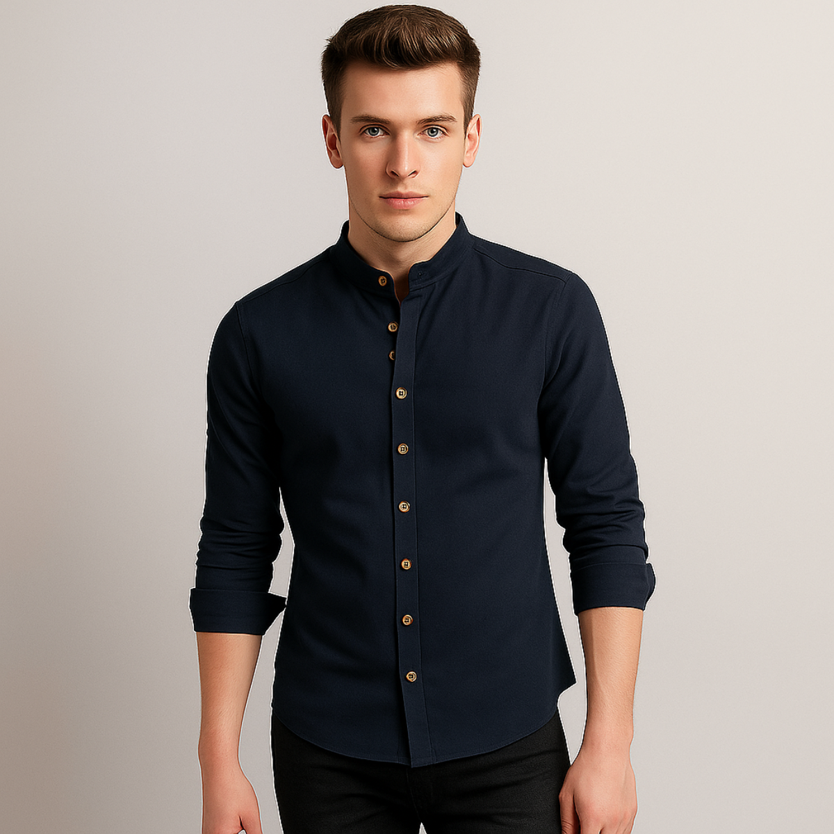 Privazz - Mandarijnenkraag Overhemd Osaka