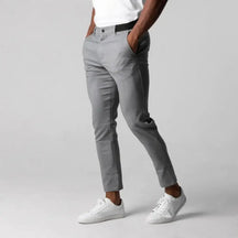 Privazz - Heren Slim Fit Chino Broek Lichtgrijs