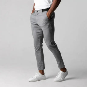 Privazz - Heren Slim Fit Chino Broek Lichtgrijs