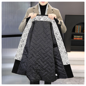 Privazz - Winterjas in Tweed met Revers voor Mannen, Gevoerd met Witte Eendendons