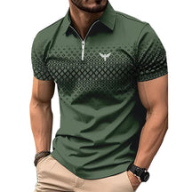 Privazz - Herenpolo met Geometrische Print en Rits – Stijlvol en Comfortabel voor Elke Dag