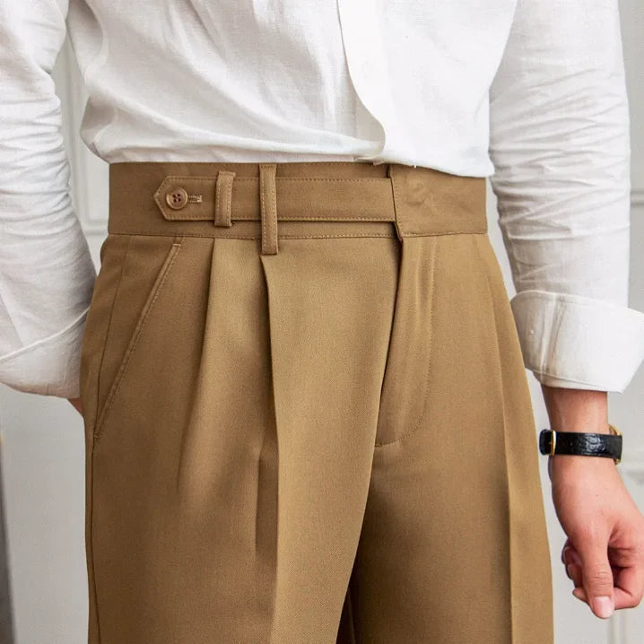 Privazz - Heren Pantalon met Plooi in Lichtbeige