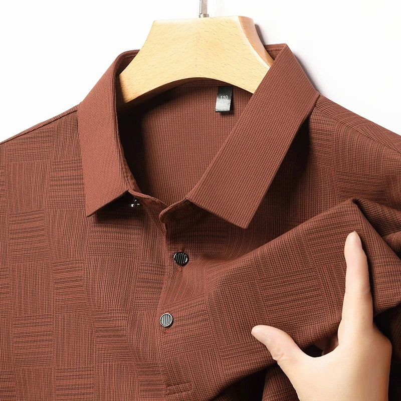 Privazz - Herenshirt met Geometrische Print en Textuurstof