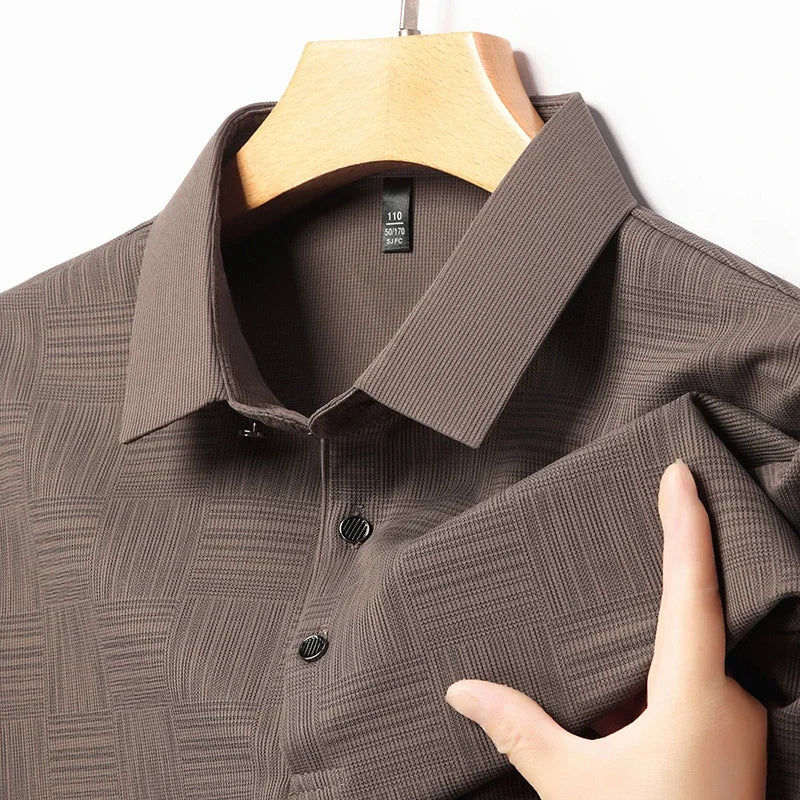 Privazz - Herenshirt met Geometrische Print en Textuurstof