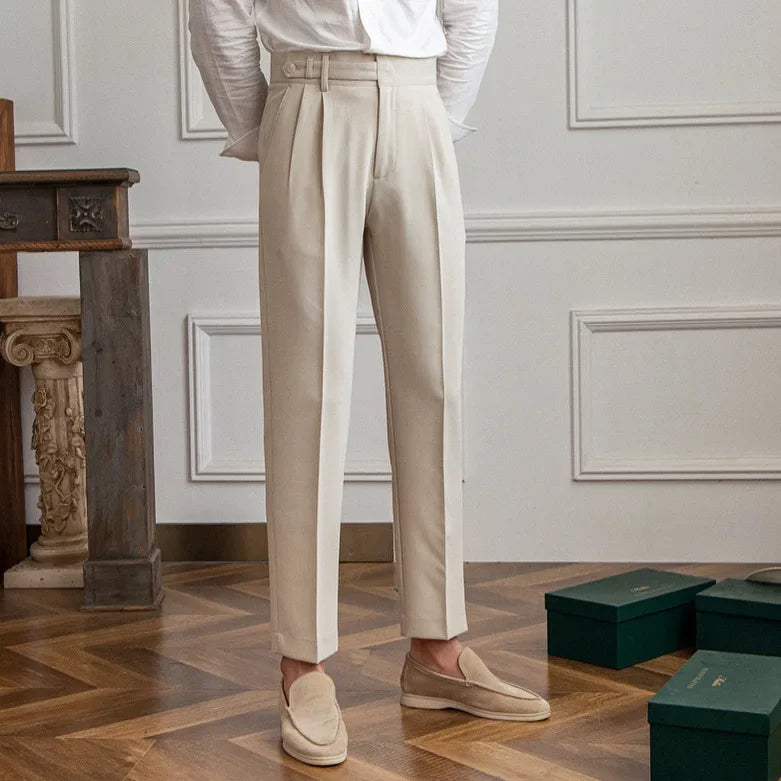 Privazz - Heren Pantalon met Plooi in Lichtbeige