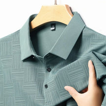 Privazz - Herenshirt met Geometrische Print en Textuurstof