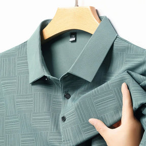 Privazz - Herenshirt met Geometrische Print en Textuurstof