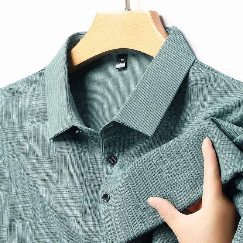 Privazz - Herenshirt met Geometrische Print en Textuurstof