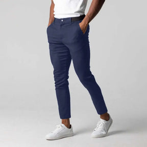 Privazz - Heren Slim Fit Chino Broek Lichtgrijs