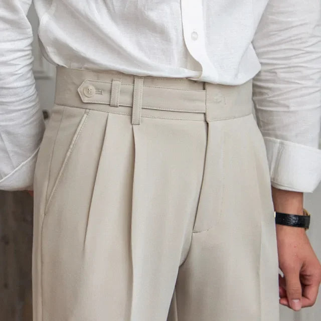 Privazz - Heren Pantalon met Plooi in Lichtbeige