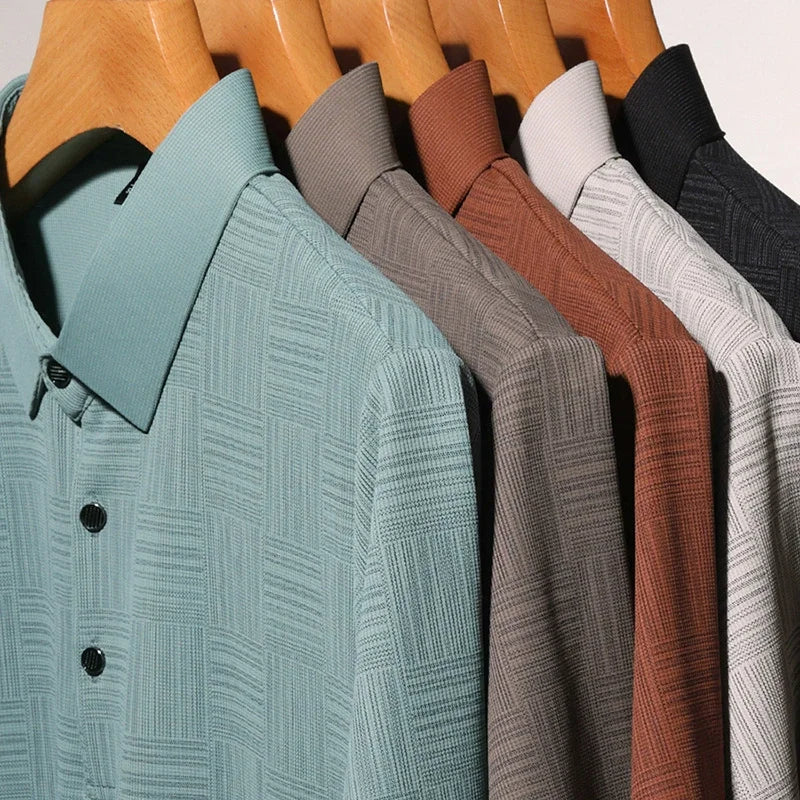 Privazz - Herenshirt met Geometrische Print en Textuurstof