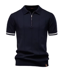 Privazz – Slim Fit Herenpolo met Rits – Minimalistische Stijl en Comfort voor Elke Gelegenheid