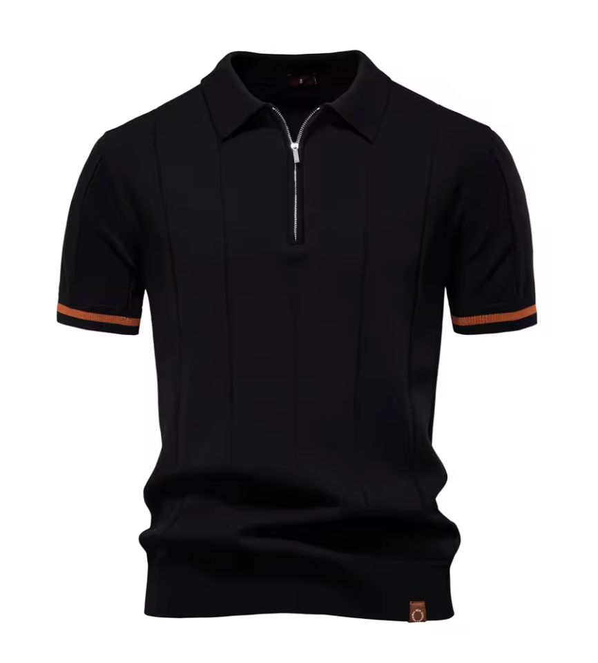 Privazz – Slim Fit Herenpolo met Rits – Minimalistische Stijl en Comfort voor Elke Gelegenheid