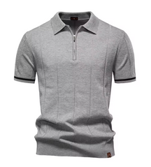 Privazz – Slim Fit Herenpolo met Rits – Minimalistische Stijl en Comfort voor Elke Gelegenheid