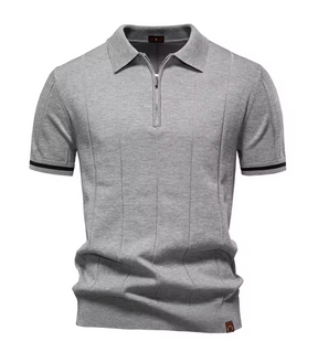 Privazz – Slim Fit Herenpolo met Rits – Minimalistische Stijl en Comfort voor Elke Gelegenheid