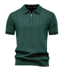 Privazz – Slim Fit Herenpolo met Rits – Minimalistische Stijl en Comfort voor Elke Gelegenheid