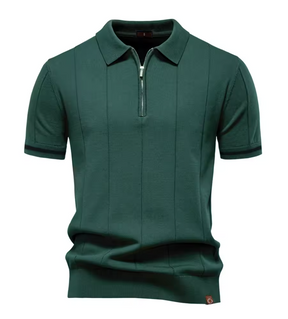 Privazz – Slim Fit Herenpolo met Rits – Minimalistische Stijl en Comfort voor Elke Gelegenheid