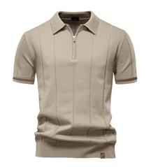 Privazz – Slim Fit Herenpolo met Rits – Minimalistische Stijl en Comfort voor Elke Gelegenheid