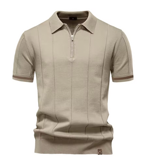 Privazz – Slim Fit Herenpolo met Rits – Minimalistische Stijl en Comfort voor Elke Gelegenheid