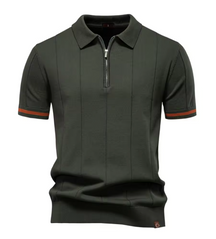Privazz – Slim Fit Herenpolo met Rits – Minimalistische Stijl en Comfort voor Elke Gelegenheid