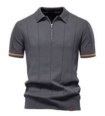 Privazz – Slim Fit Herenpolo met Rits – Minimalistische Stijl en Comfort voor Elke Gelegenheid