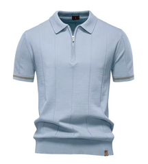 Privazz – Slim Fit Herenpolo met Rits – Minimalistische Stijl en Comfort voor Elke Gelegenheid