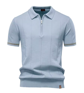 Privazz – Slim Fit Herenpolo met Rits – Minimalistische Stijl en Comfort voor Elke Gelegenheid