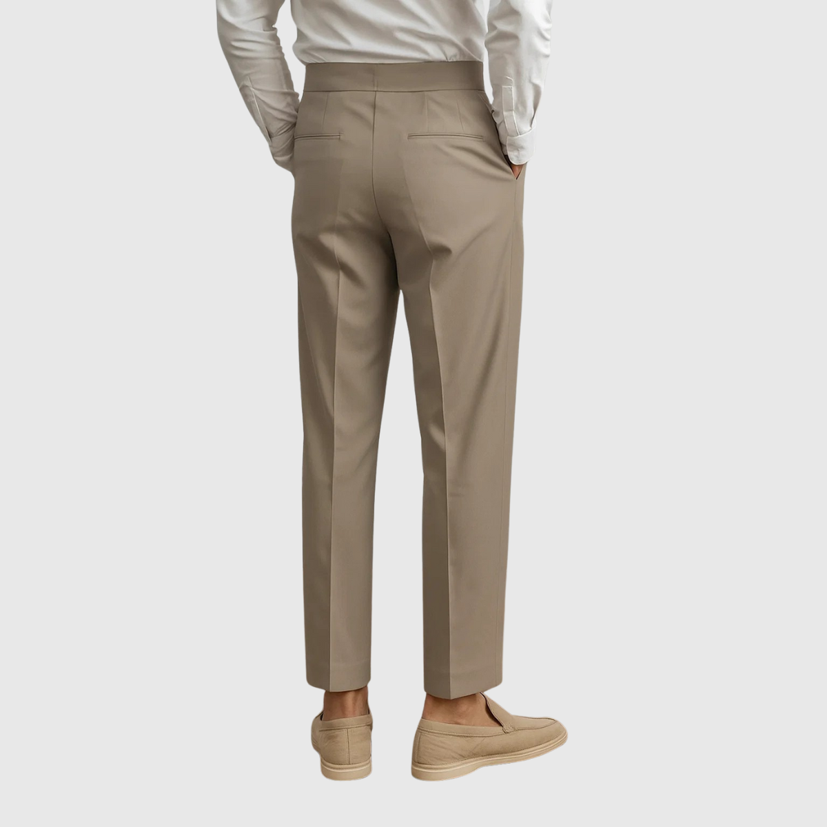 Privazz - Heren Pantalon met Plooi in Lichtbeige