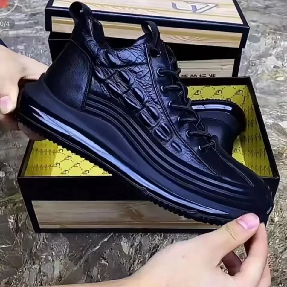 Privazz - Italiaanse casual schoenen van krokodillenprint met luchtkussen voor heren