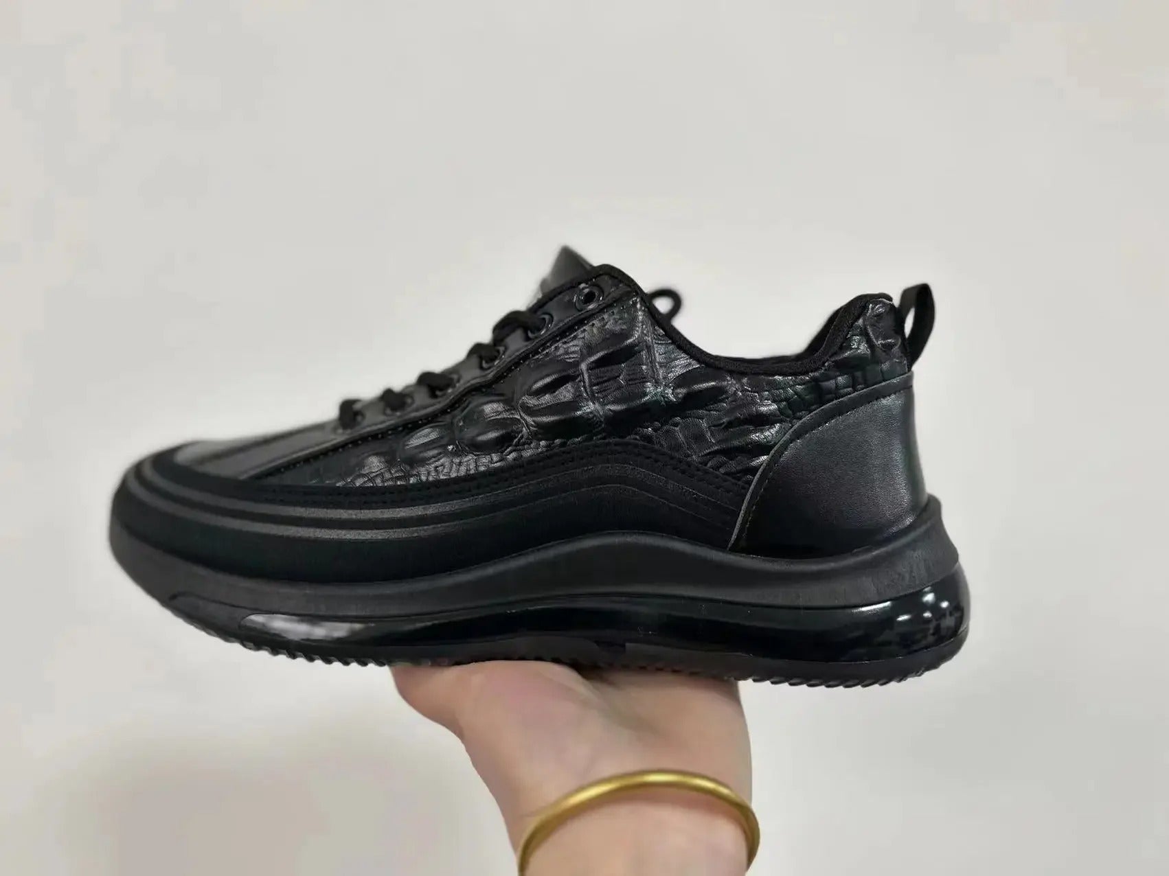 Privazz - Italiaanse casual schoenen van krokodillenprint met luchtkussen voor heren