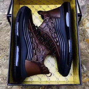 Privazz - Italiaanse casual schoenen van krokodillenprint met luchtkussen voor heren