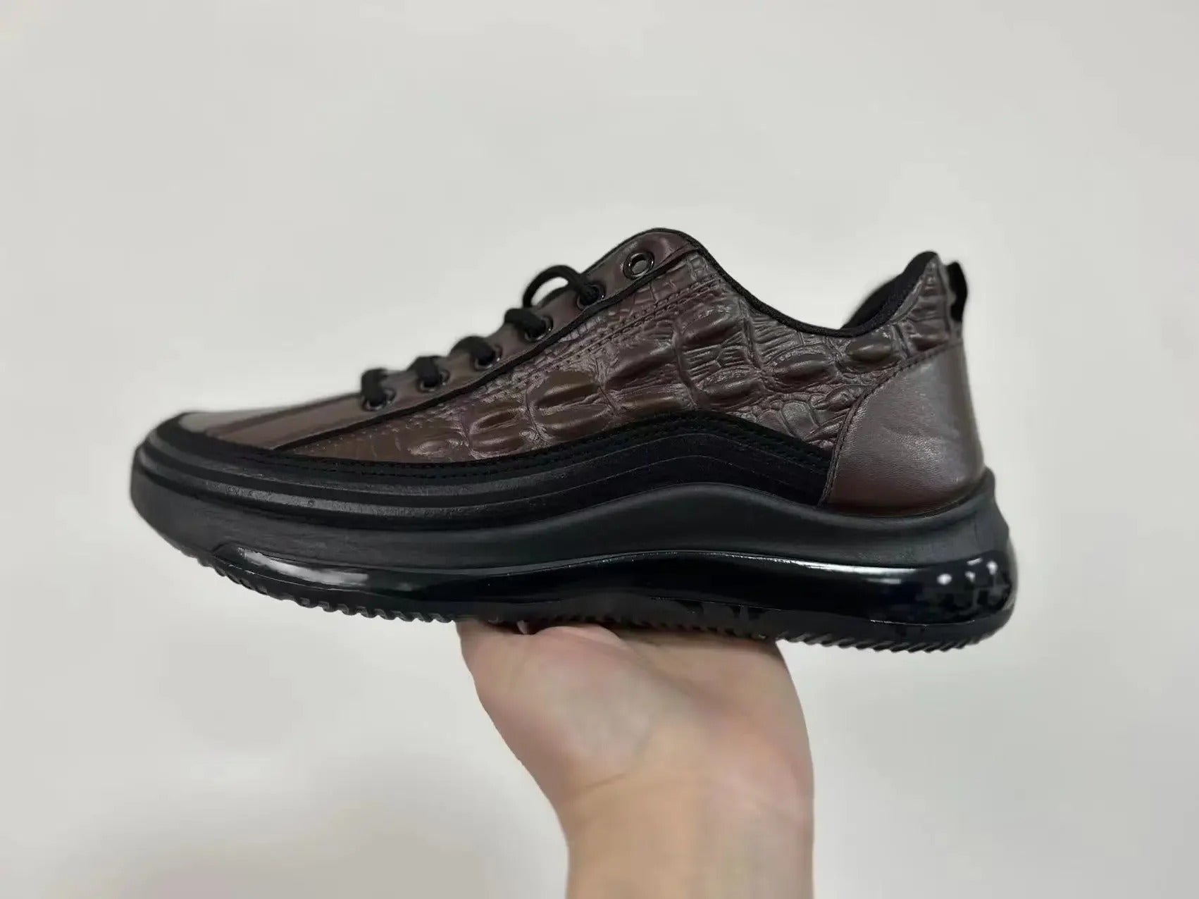 Privazz - Italiaanse casual schoenen van krokodillenprint met luchtkussen voor heren